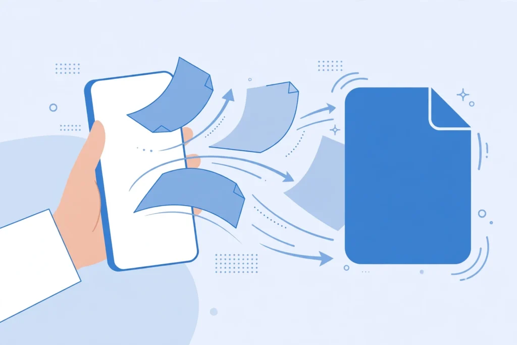 Merge PDF files on iPhone free by combining pages into one document